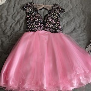 Pink and black prom/ formal/ homecoming dress